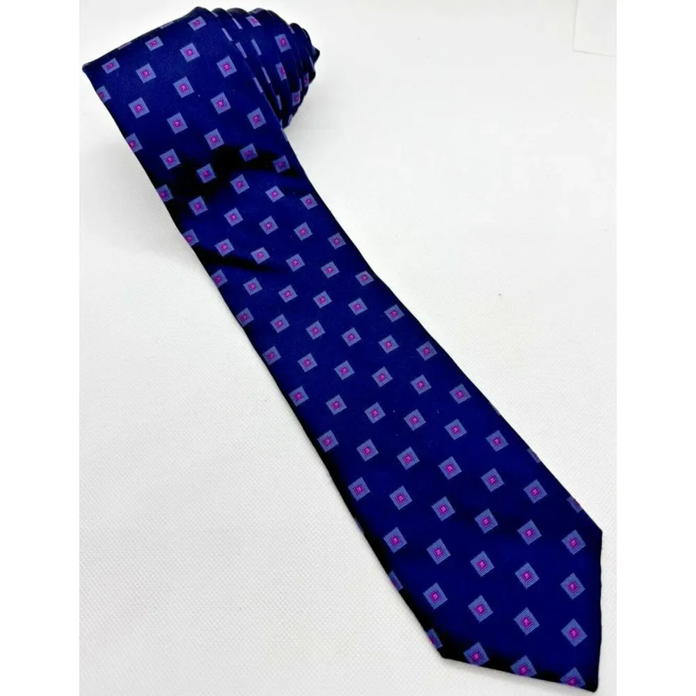 Michael Kors Tie Jacquard‎ Navy Pink Square 58